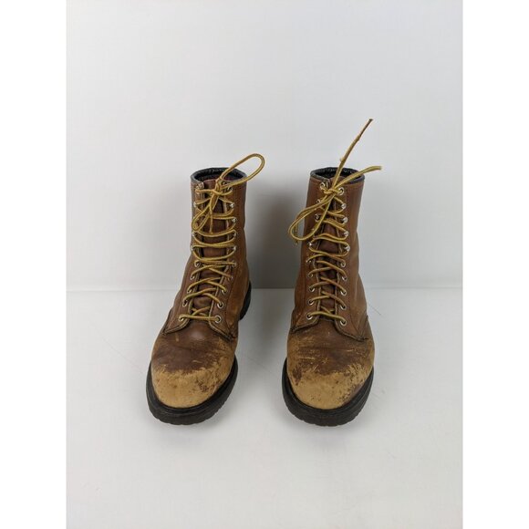 Red Wing Leather Boots Mens Size 6.5 Oil Resistant Long Wear Distressed - Picture 2 of 13
